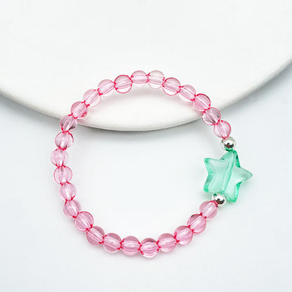 Children's Ornaments Colorful Starfish Beaded Crystal Acrylic Bracelets