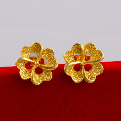 Women's Vietnam Placer Gold Simple Flower Simulation Rings