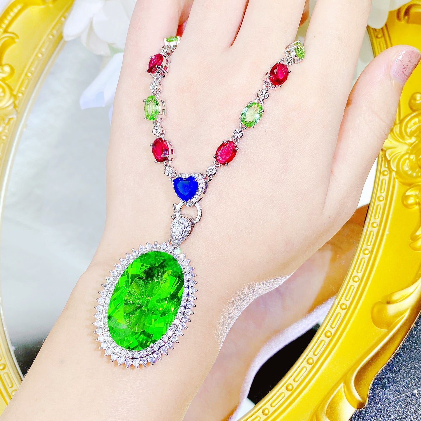 Luxury Temperament Colored Gems Candy Color Necklaces