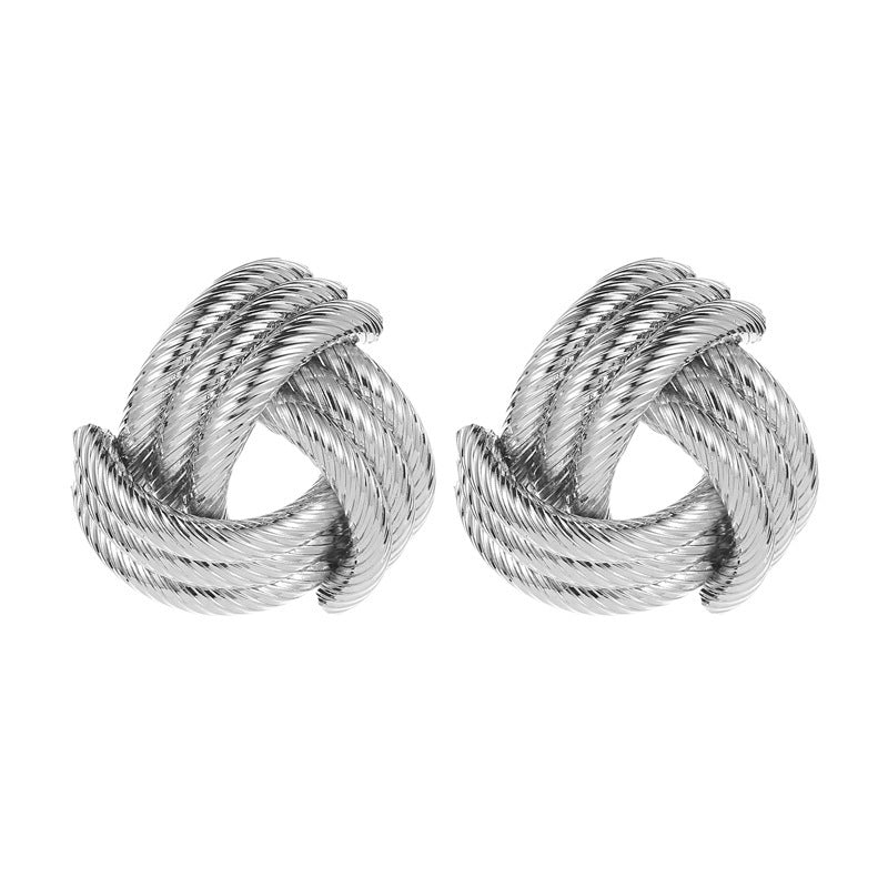 Exaggerated Geometry Female Style Alloy Winding Earrings