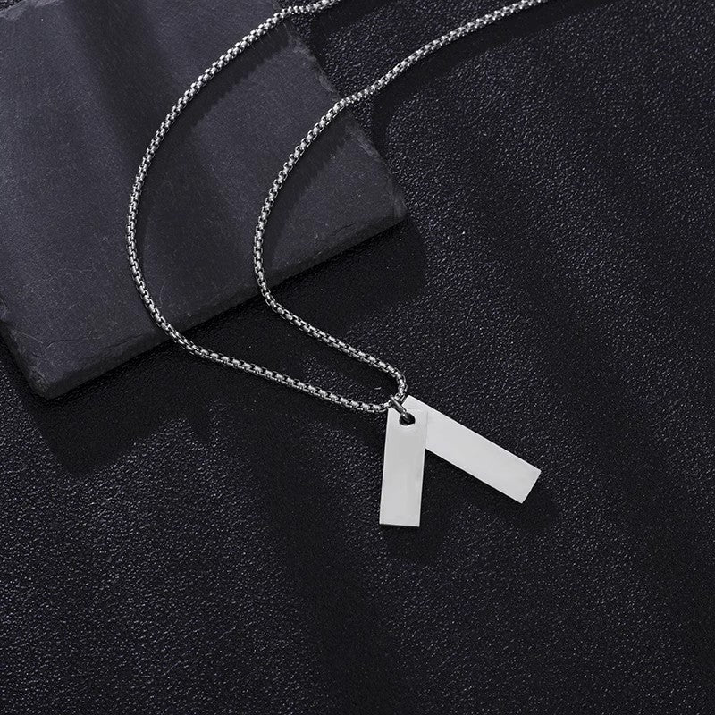 Men's Glossy Titanium Steel Long Cross Sweater Necklaces