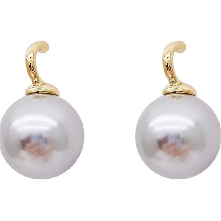 Women's Design Heather Gray Pearl Shaped Elegant Earrings