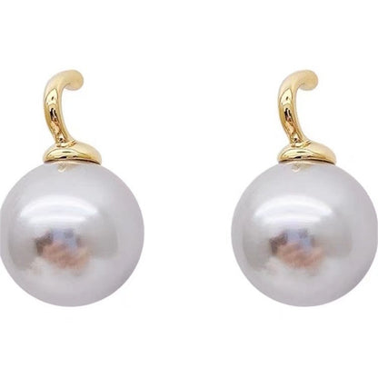 Women's Design Heather Gray Pearl Shaped Elegant Earrings