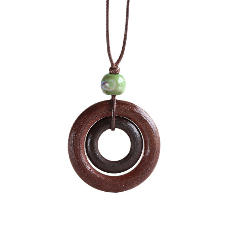 Women's Ethnic Style Creative Wooden Woven Long Pendants