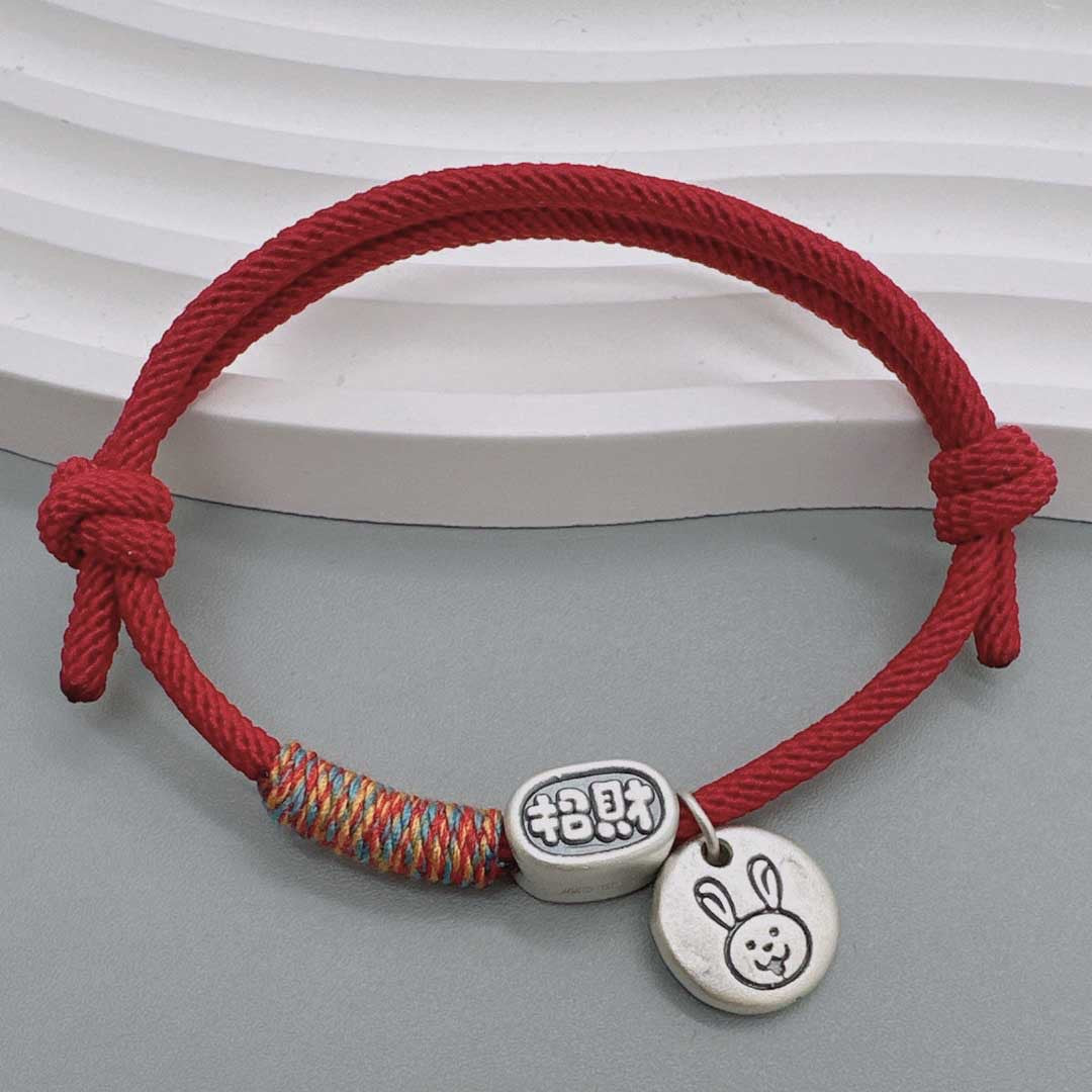 Zodiac Hand-woven Red Rope Sterling Blessing Money Drawing Life Bracelets