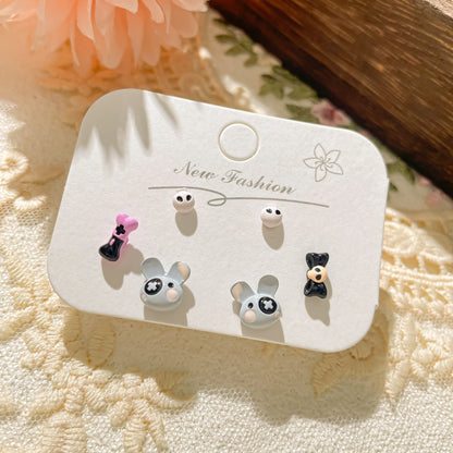 Women's & Children's Fresh Cute Sier Small Delicate High-grade Cartoon Fun Earrings