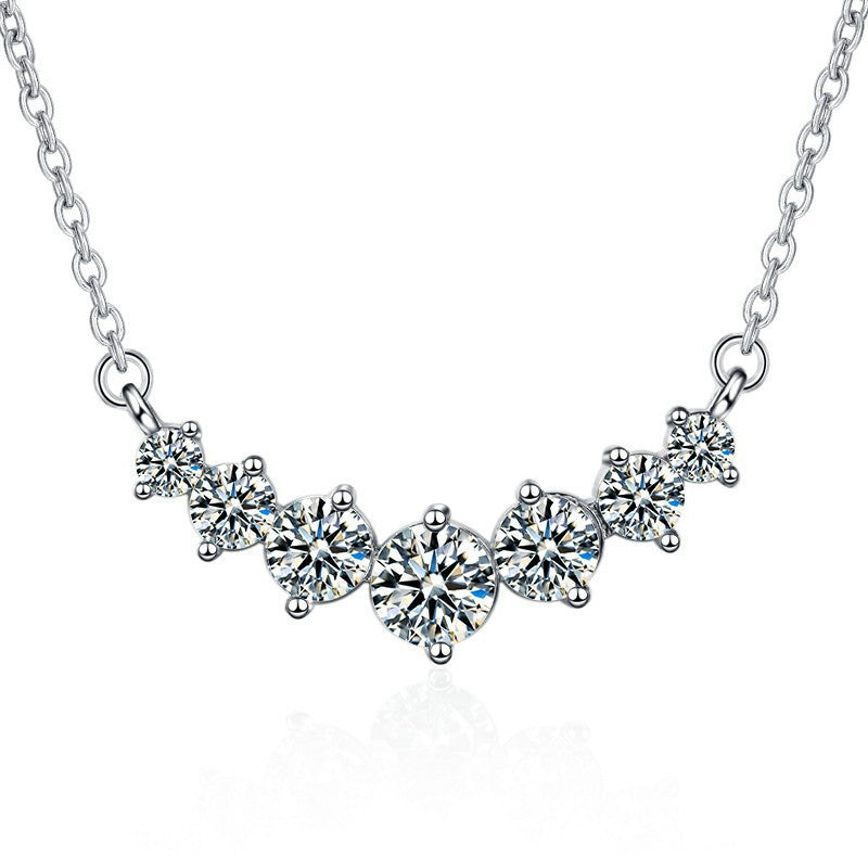 Moissanite Straight Female Clavicle Chain Jewelry Pendants