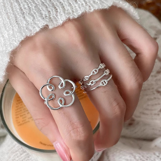 Line Large Flower Nose Female Minimalist Rings