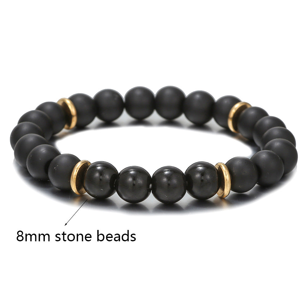 Hematite Domineering For Boyfriend Volcanic Rock Tigereye Couple Bracelets