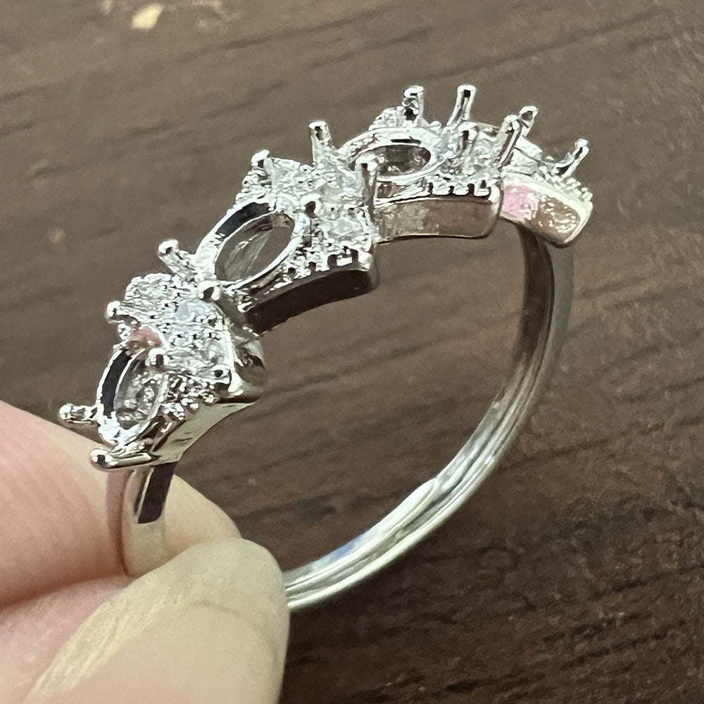Frame Open Mouth Autumn Copper Alloy Electroplating Sier Rings