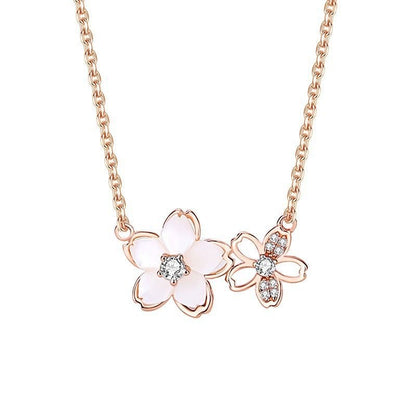 Niche Super Fairy Peach Clavicle Chain Necklaces