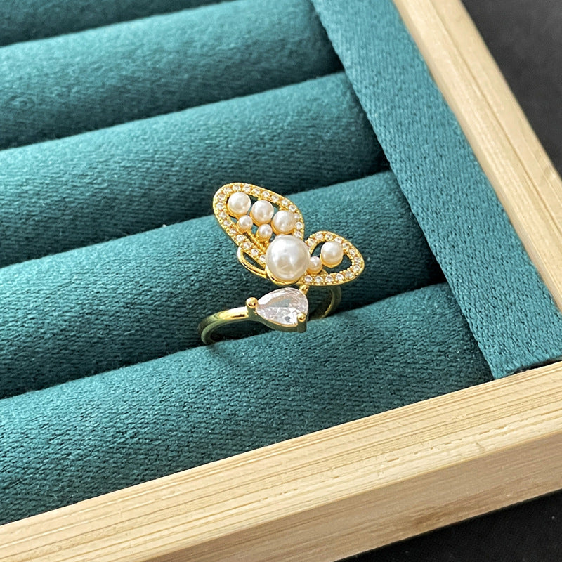 Butterfly Flower Female Design Fashion High Rings