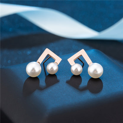 Square Round Geometric Light Luxury Ornament Earrings