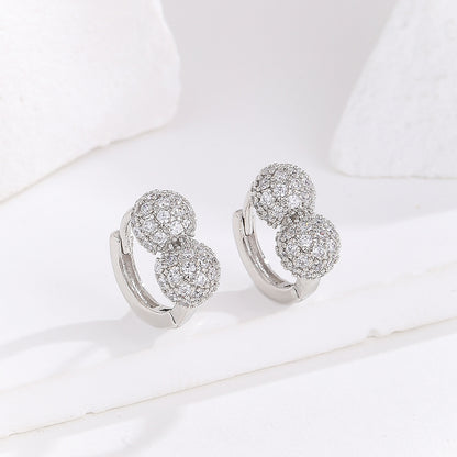 Women's Diamond Circle Ear Clip High-grade Elegant Earrings