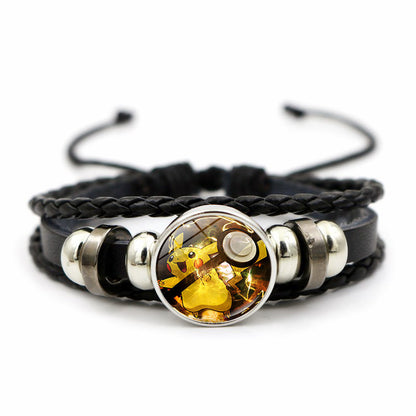 Women's & Men's Leather Time Stone Woven Hand Jewelry Bracelets