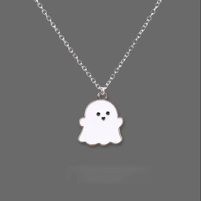 Black White Ghost Sweet Cool Creative Necklaces