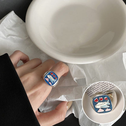 Offer Open Female Retro Fashion Twin Rings