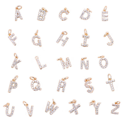 Zircon English Small Letter Mixed Copper Plated Real Pendants