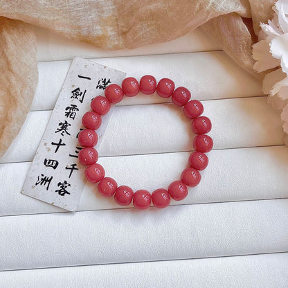 Women's Wu Lekvar Cherry Blossom Pink Ancient Style Bodhi Bracelets