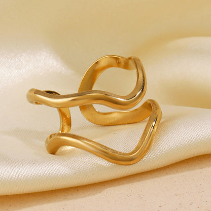 Simplicity Style Stainless Steel Shaped Female Personality Rings