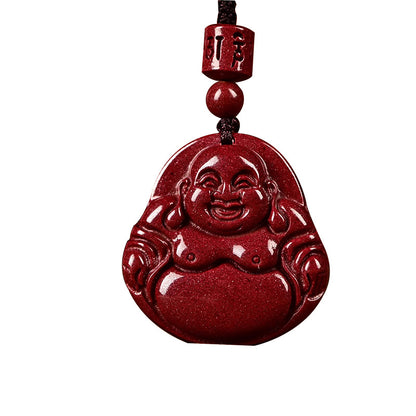 Women's & Men's Raw Ore Purple Sand Maitreya Buddha Original Pendants