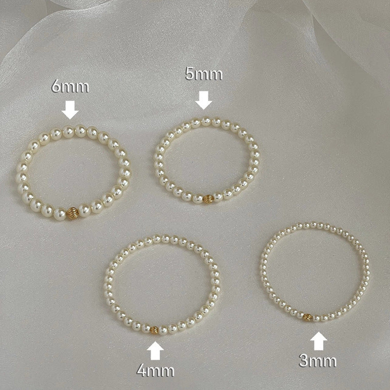 Circle Pearl Golden Bean Twin Niche Advanced Bracelets