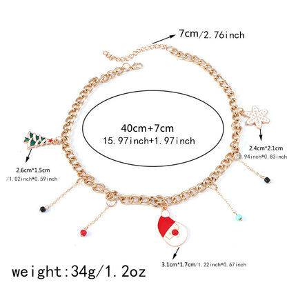 Women's Ornament Creative Tree Snowman Fashion Drop Necklaces