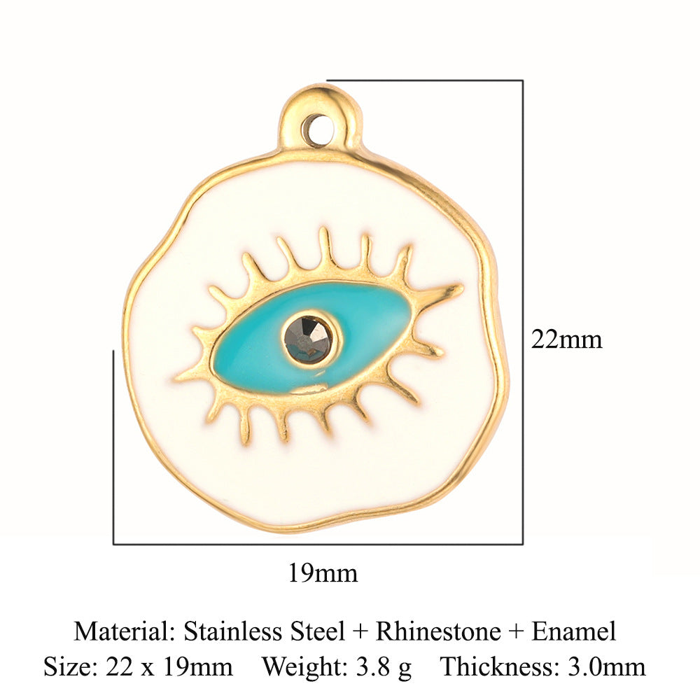 Eyes Bohemian Natural Stone Titanium Steel Pendants