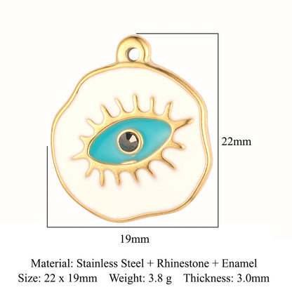 Eyes Bohemian Natural Stone Titanium Steel Pendants