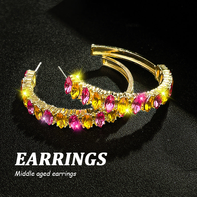 Design Elegant Flower Light Luxury High Earrings