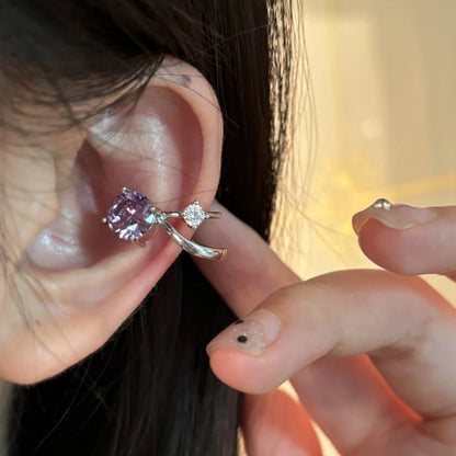 Women's Clip Without Pierced Niche Design Simple Zircon Earrings