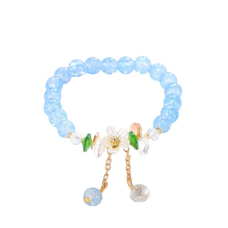 Camellia Little Daisy Crystal Girlfriends Color Glass Chipping Bracelets