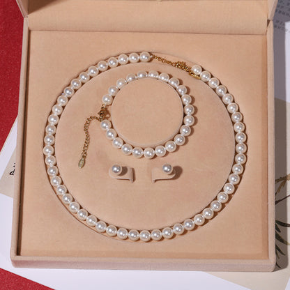 Women's Pearl Three-piece Set Ornament Mother's Day Necklaces