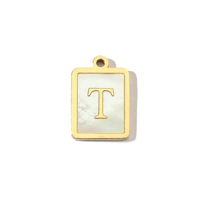 Real Gold Letters Stainless Steel Shell Pendants