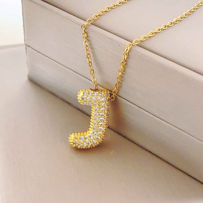 Women's Letter Hip Hop Full Zircon Exquisite Necklaces