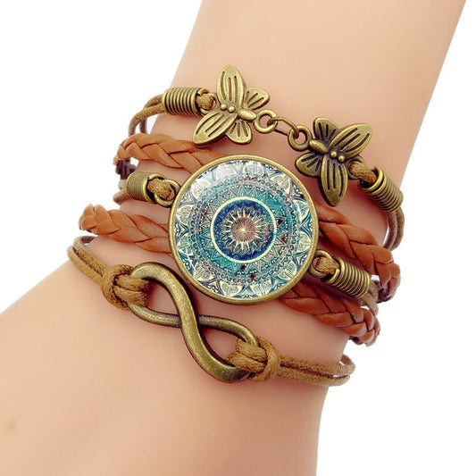 Life Female Butterfly Infinite Symbol Retro Woven Hand Jewelry Bracelets