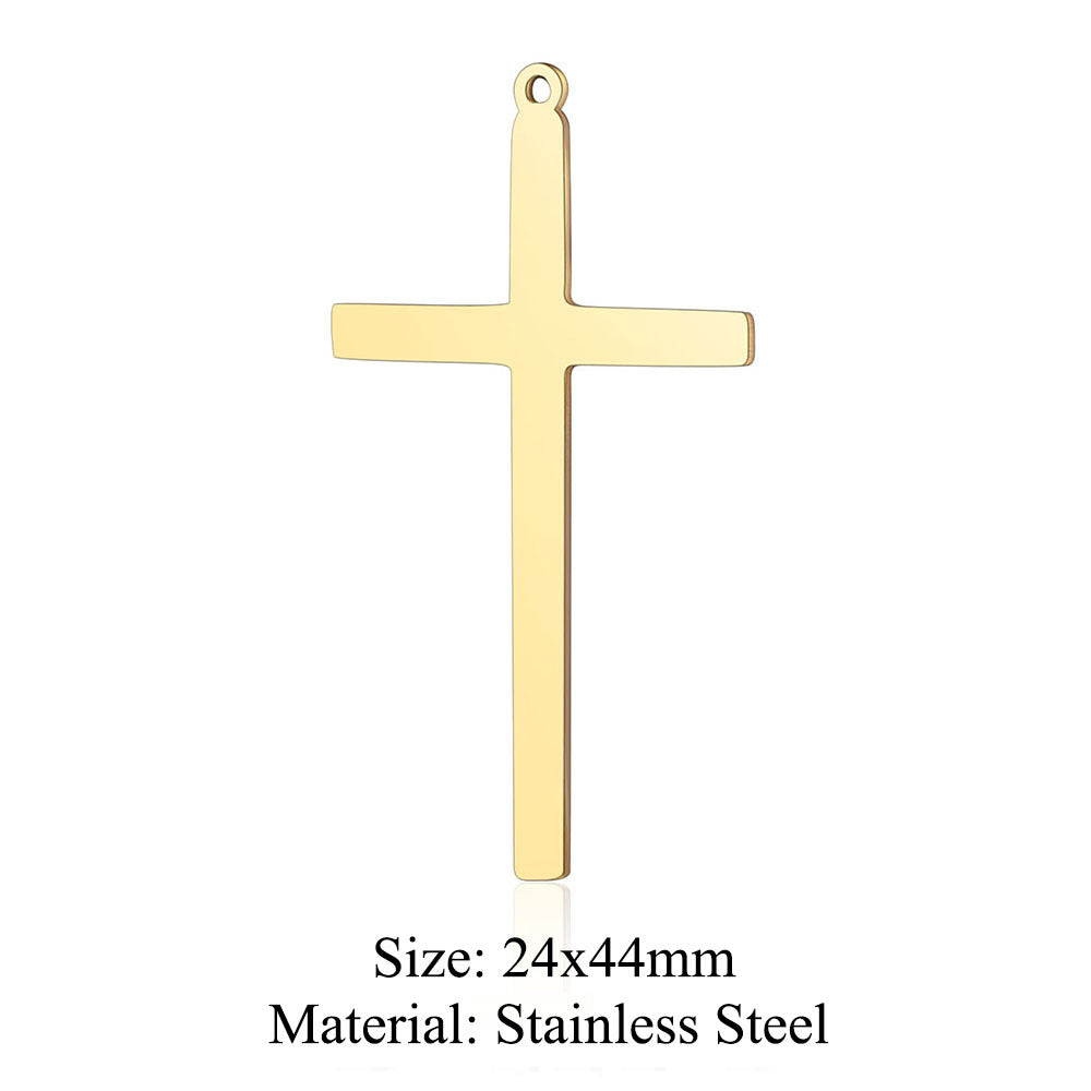 Titanium Steel Hollow Cross Crown Holy Device Pendants