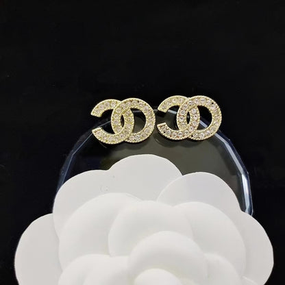Women's & Men's Quality Collection Trending Rhinestone Letters Sier Earrings