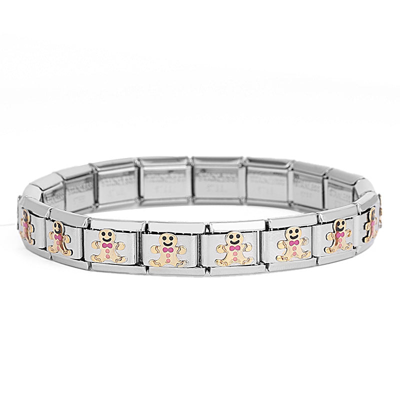 Santa Snowman Series Welding Module Stainless Bracelets