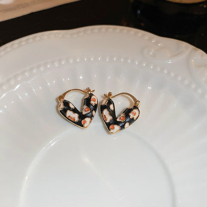 Needle Black Crystal Geometric Ear Minority Fashion Temperament Entry Earrings