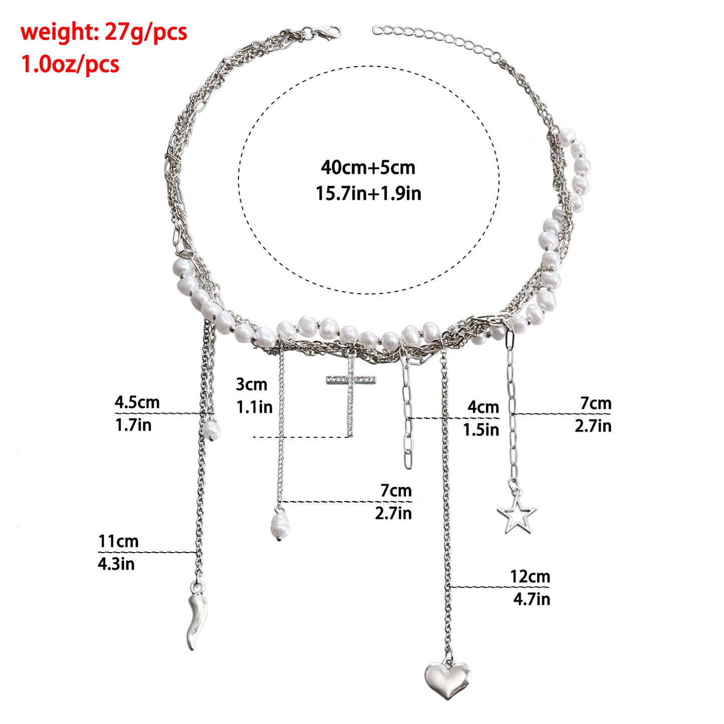 Ornament Design Imitation Pearl Tassel High-grade Necklaces