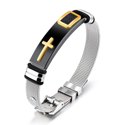 Men's Accessories Titanium Steel Mesh Wrist Cross Bracelets
