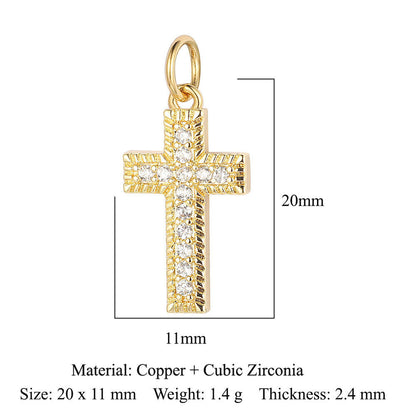 Virgin Angel Copper Zircon Cross Ornament Pendants