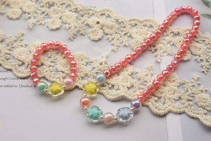 Korean Style Shiny Transparent Flower Candy Color Necklaces