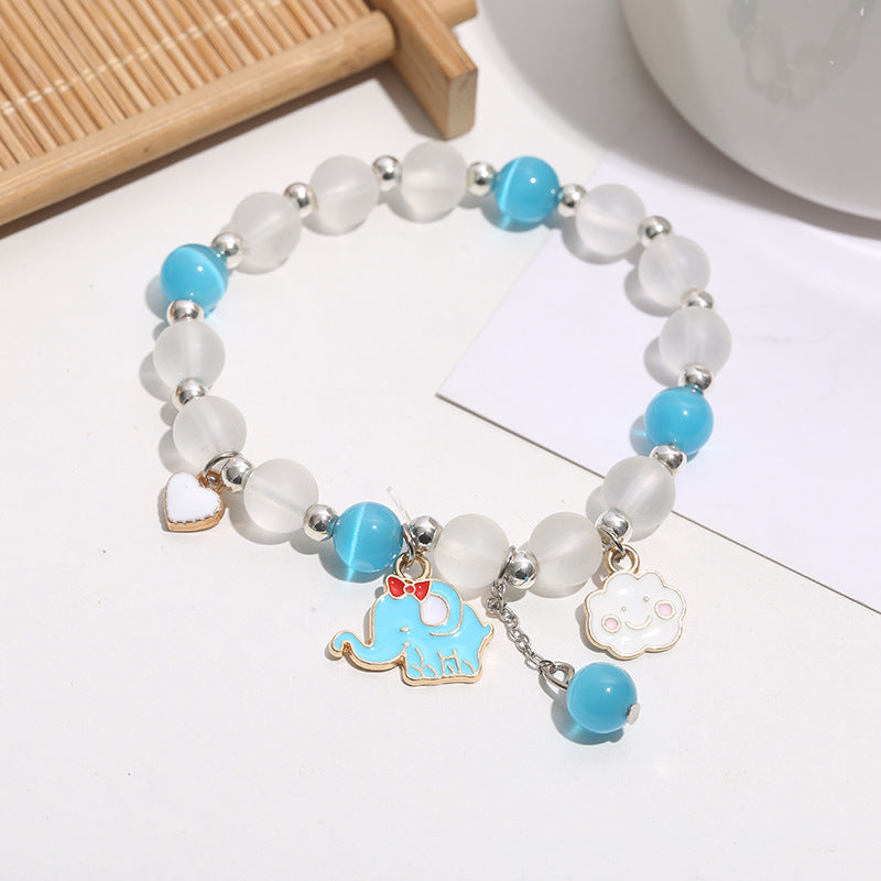 Hot Flower Crystal String Beads Female Cartoon Bracelets