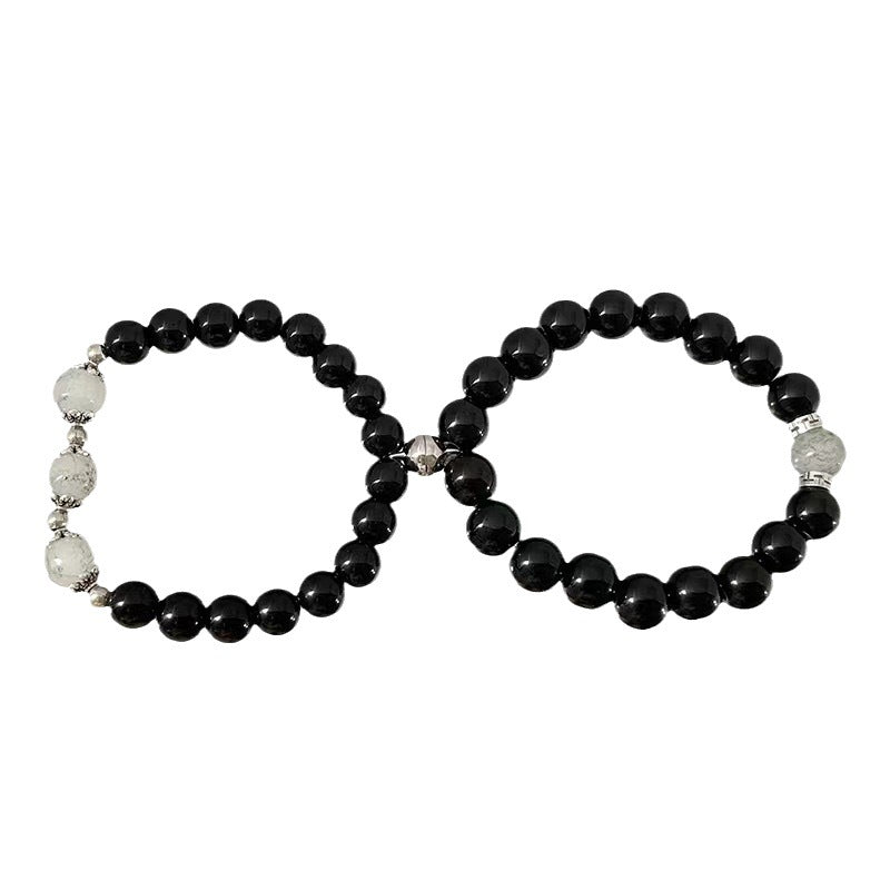 Women's & Men's Magnetic Obsidian Couple Simple Fashion Design High Sense Bracelets