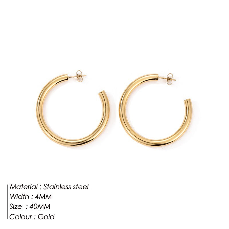 Stainless Steel Ear Gold Plated Jewelry Earrings