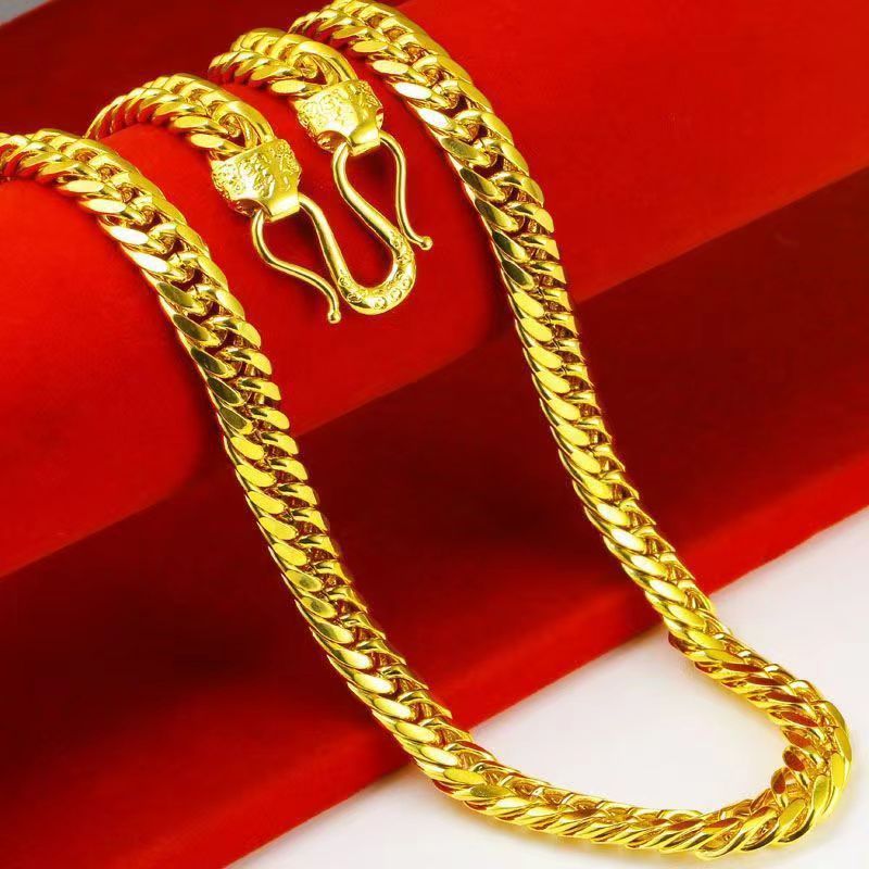 Men's Placer Gold Imitation Boss High Sense Simple Niche Necklaces