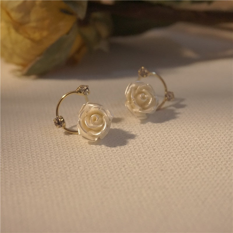 Women's Versailles Rose Vintage French Entry Lux Earrings