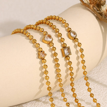 Women's Small Gold Bead Chain Suit Stainless Steel Simple Bracelets